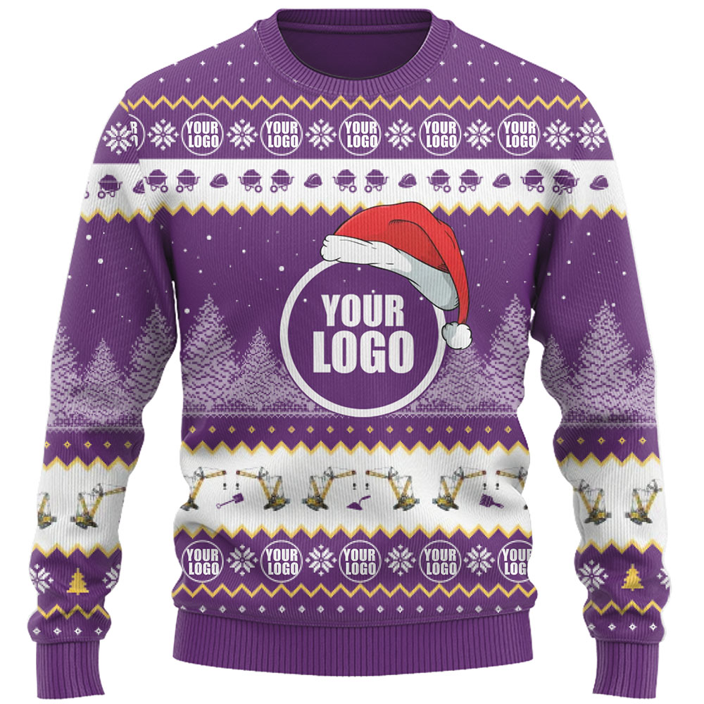 Construction Custom Company Logo Ugly Christmas Sweater 8